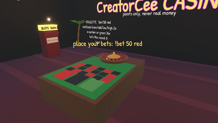 The roulette table in the casino