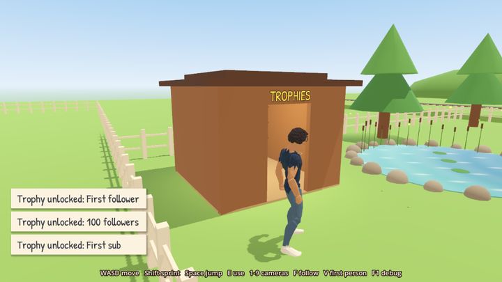 The trophy hut next to the pond